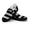 USA Flag White And Black Print Black Slip On Shoes-grizzshop