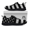 USA Flag White And Black Print Black Sneaker-grizzshop