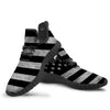 USA Flag White And Black Print Black Walking Shoes-grizzshop