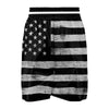 USA Flag White And Black Print Boxing Shorts-grizzshop