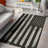 USA Flag White And Black Print Floor Mat-grizzshop