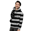 USA Flag White And Black Print Men's Hoodie-grizzshop