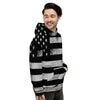 USA Flag White And Black Print Men's Hoodie-grizzshop