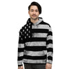 USA Flag White And Black Print Men's Hoodie-grizzshop