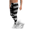 USA Flag White And Black Print Men's Leggings-grizzshop