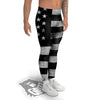 USA Flag White And Black Print Men's Leggings-grizzshop