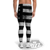 USA Flag White And Black Print Men's Leggings-grizzshop