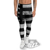 USA Flag White And Black Print Men's Leggings-grizzshop