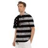 USA Flag White And Black Print Men's Short Sleeve Shirts-grizzshop