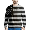 USA Flag White And Black Print Men's Sweatshirt-grizzshop