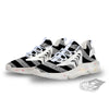 USA Flag White And Black Print White Gym Shoes-grizzshop