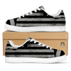 USA Flag White And Black Print White Low Top Sneakers-grizzshop