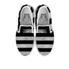 USA Flag White And Black Print White Slip On Shoes-grizzshop