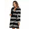 USA Flag White And Black Print Women's Robe-grizzshop