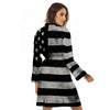 USA Flag White And Black Print Women's Robe-grizzshop