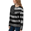 USA Flag White And Black Print Women's Sweatshirt-grizzshop