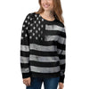 USA Flag White And Black Print Women's Sweatshirt-grizzshop