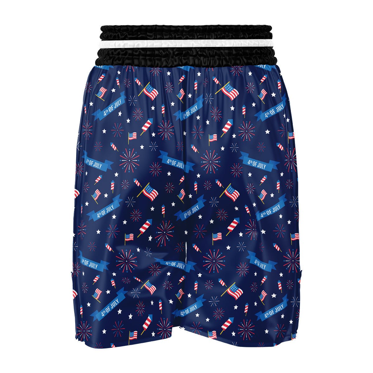 USA Star 4th of July Print Pattern Boxing Shorts-grizzshop