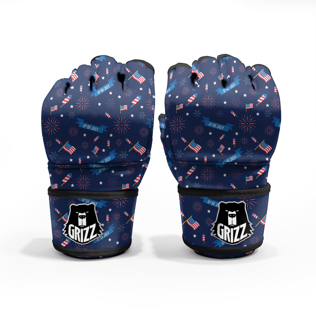 USA Star 4th of July Print Pattern MMA Gloves-grizzshop