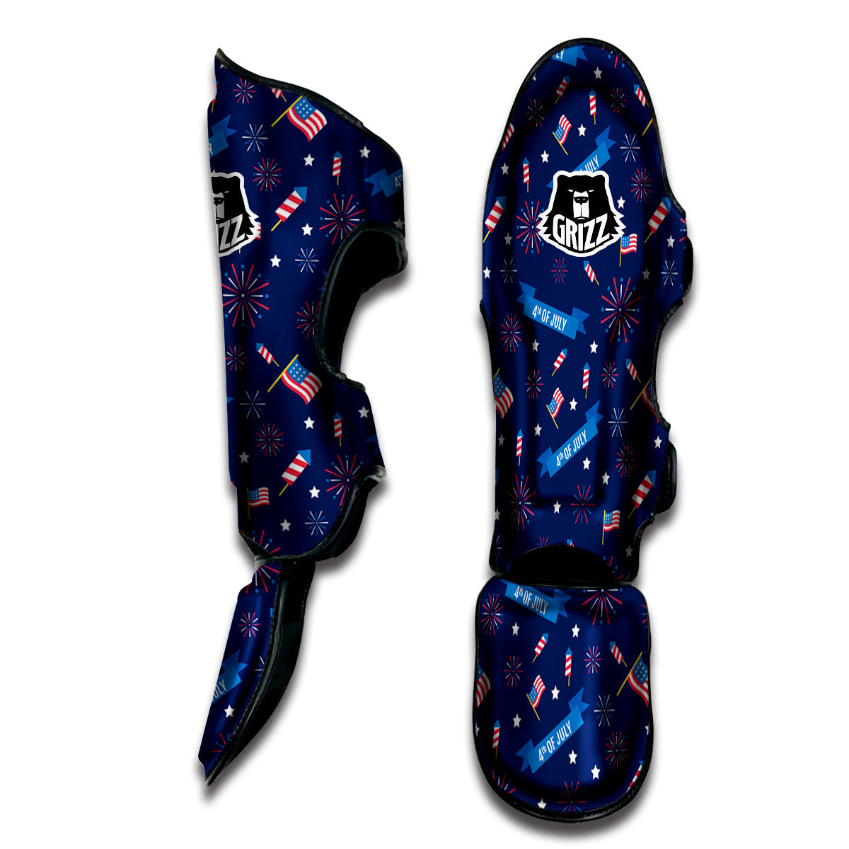 USA Star 4th of July Print Pattern Muay Thai Shin Guards-grizzshop