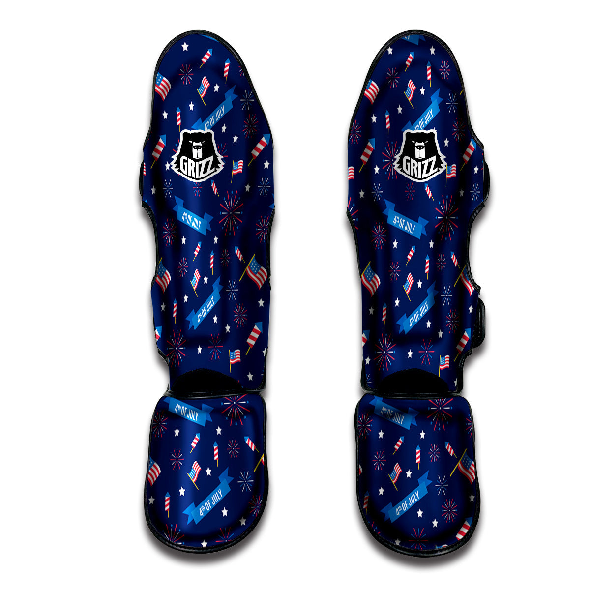 USA Star 4th of July Print Pattern Muay Thai Shin Guards-grizzshop