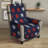 USA Star Blue And Red Print Pattern Armchair Protector-grizzshop