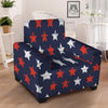 USA Star Blue And Red Print Pattern Armchair Slipcover-grizzshop