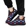 USA Star Blue And Red Print Pattern Black Athletic Shoes-grizzshop