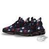 USA Star Blue And Red Print Pattern Black Gym Shoes-grizzshop