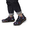 USA Star Blue And Red Print Pattern Black Gym Shoes-grizzshop