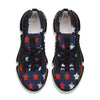 USA Star Blue And Red Print Pattern Black Gym Shoes-grizzshop