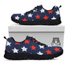 USA Star Blue And Red Print Pattern Black Sneaker-grizzshop