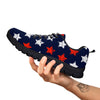 USA Star Blue And Red Print Pattern Black Sneaker-grizzshop