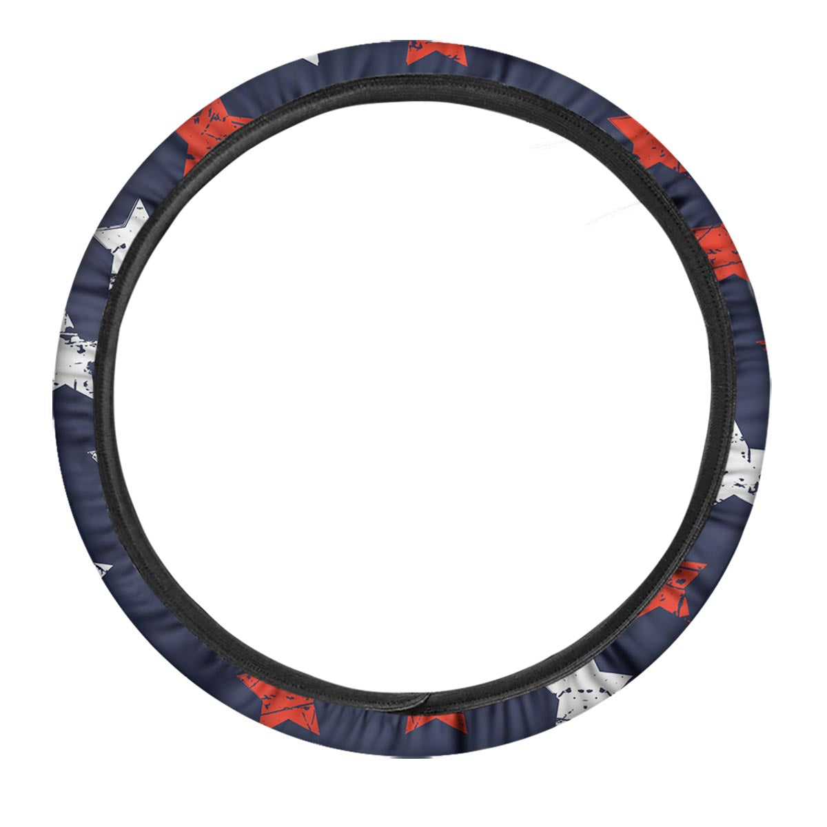 USA Star Blue And Red Print Pattern Car Steering Wheel Cover-grizzshop