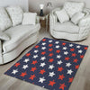 USA Star Blue And Red Print Pattern Floor Mat-grizzshop