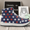 USA Star Blue And Red Print Pattern High Top Sneakers-grizzshop