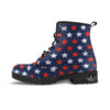 USA Star Blue And Red Print Pattern Leather Boots-grizzshop