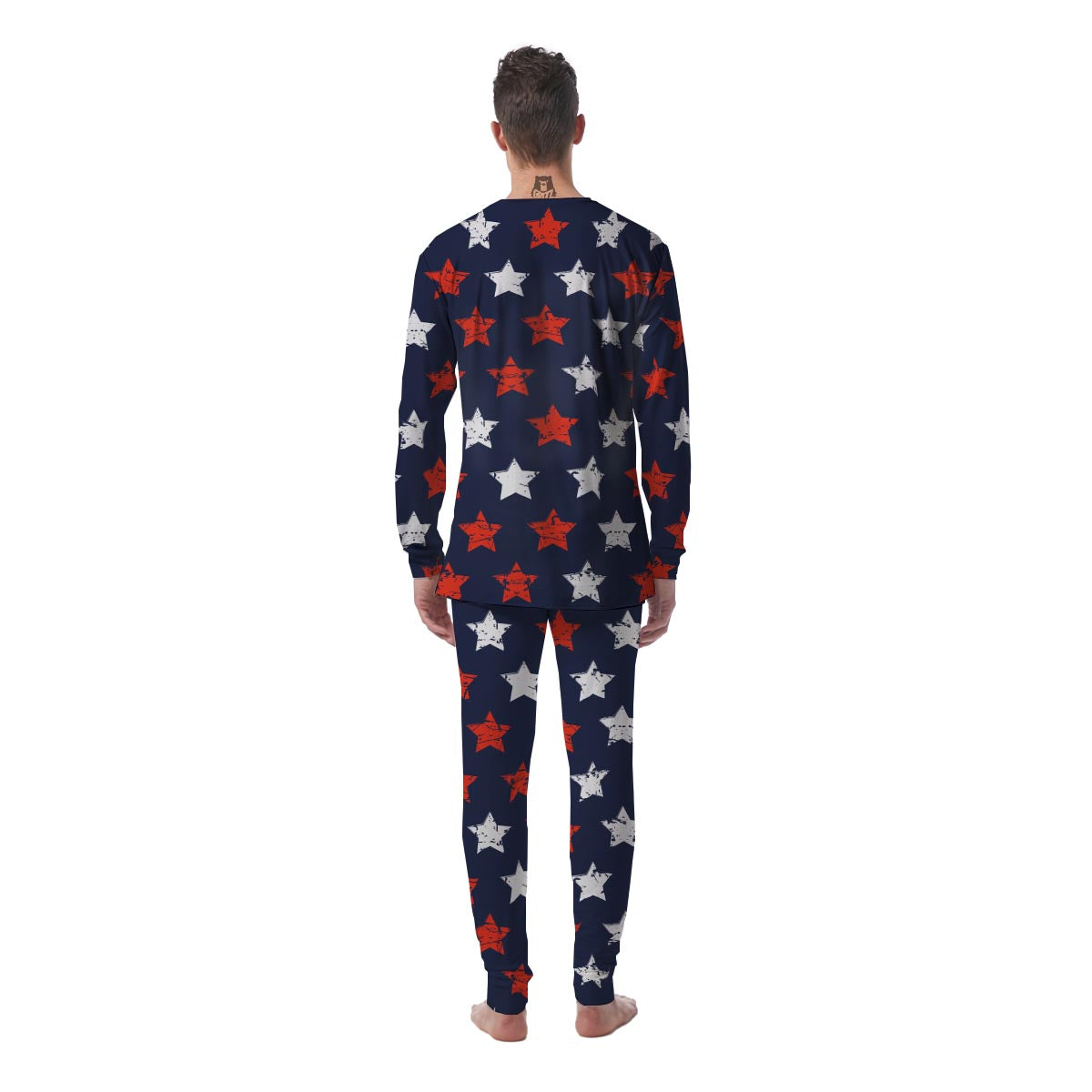 USA Star Blue And Red Print Pattern Men's Pajamas-grizzshop