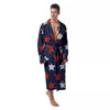 USA Star Blue And Red Print Pattern Men's Robe-grizzshop