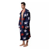 USA Star Blue And Red Print Pattern Men's Robe-grizzshop