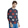 USA Star Blue And Red Print Pattern Men's Sweatshirt-grizzshop