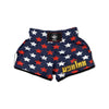 USA Star Blue And Red Print Pattern Muay Thai Boxing Shorts-grizzshop