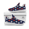 USA Star Blue And Red Print Pattern White Athletic Shoes-grizzshop