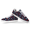 USA Star Blue And Red Print Pattern White Low Top Sneakers-grizzshop