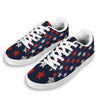 USA Star Blue And Red Print Pattern White Low Top Sneakers-grizzshop