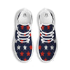 USA Star Blue And Red Print Pattern White Running Shoes-grizzshop