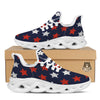 USA Star Blue And Red Print Pattern White Running Shoes-grizzshop