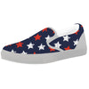 USA Star Blue And Red Print Pattern White Slip On Shoes-grizzshop