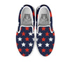 USA Star Blue And Red Print Pattern White Slip On Shoes-grizzshop