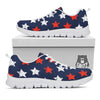 USA Star Blue And Red Print Pattern White Sneaker-grizzshop